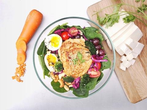 Vegetarian Tofu Patties Salad